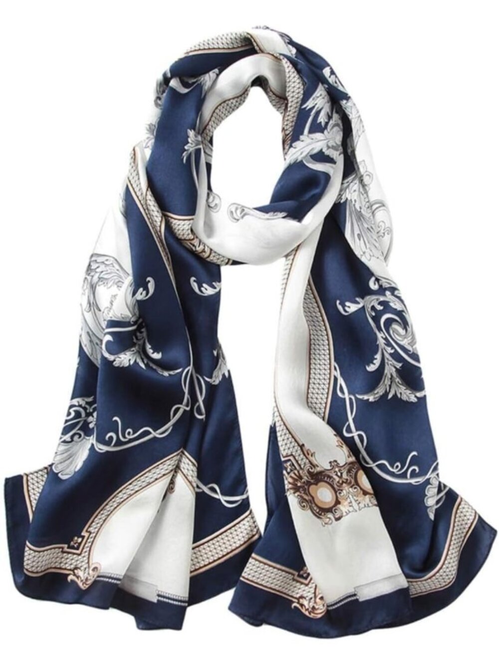 Luxurious 100% Silk Long Scarf for Women - Large Oblong Shawl, Gift-Ready